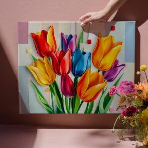 raxxa Canva: Colorful Tulips in Modern Abstract Style