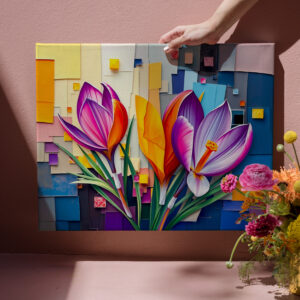 raxxa Canva: Charming Crocus in Modern Abstract Style