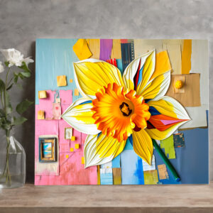 raxxa Canva: Radiant Daffodil in Modern Abstract Style