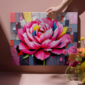 raxxa Canva: Delicate Peony in Modern Abstract Style