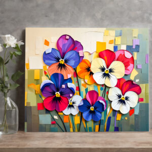 raxxa Canva: Charming Pansy in Modern Abstract Style