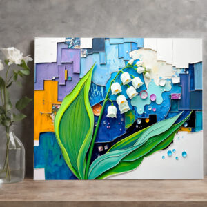 raxxa Canva: Graceful Lily of the Valley in Modern Abstract Style