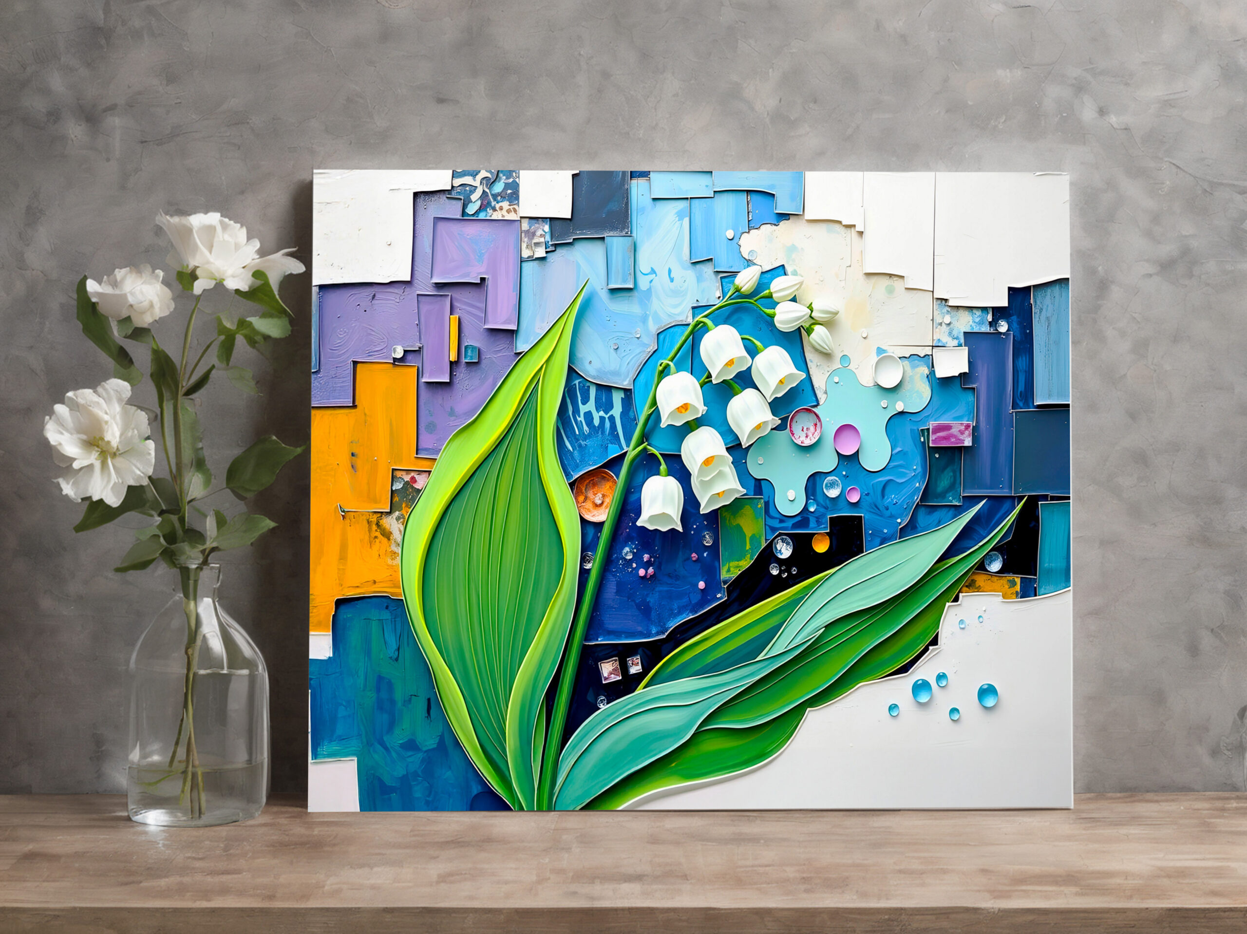 raxxa Canva: Graceful Lily of the Valley in Modern Abstract Style
