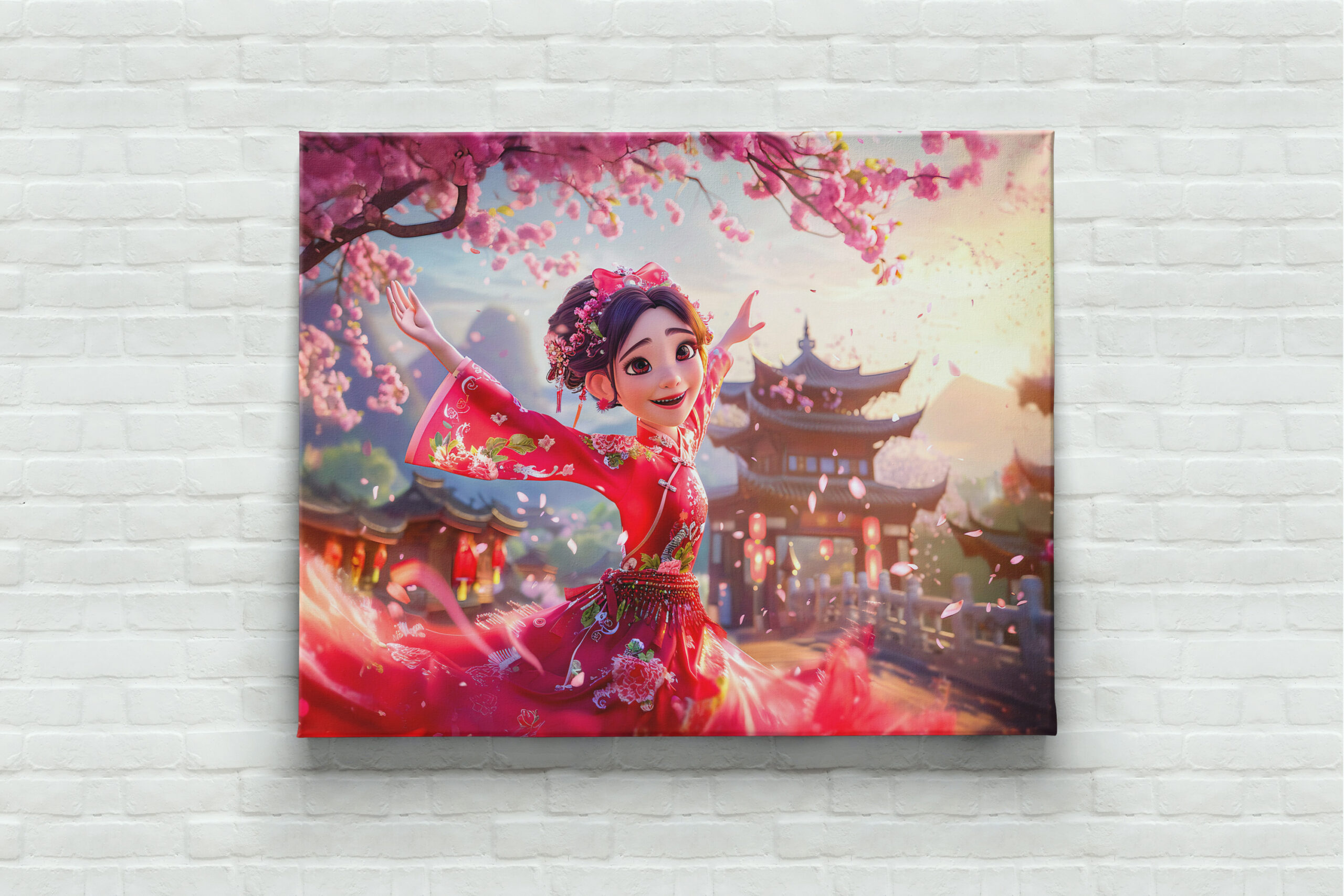 raxxa Canva: Comic Girl Dancing with Cherry Blossoms in March – Bild 3