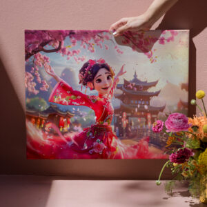 raxxa Canva: Comic Girl Dancing with Cherry Blossoms in March