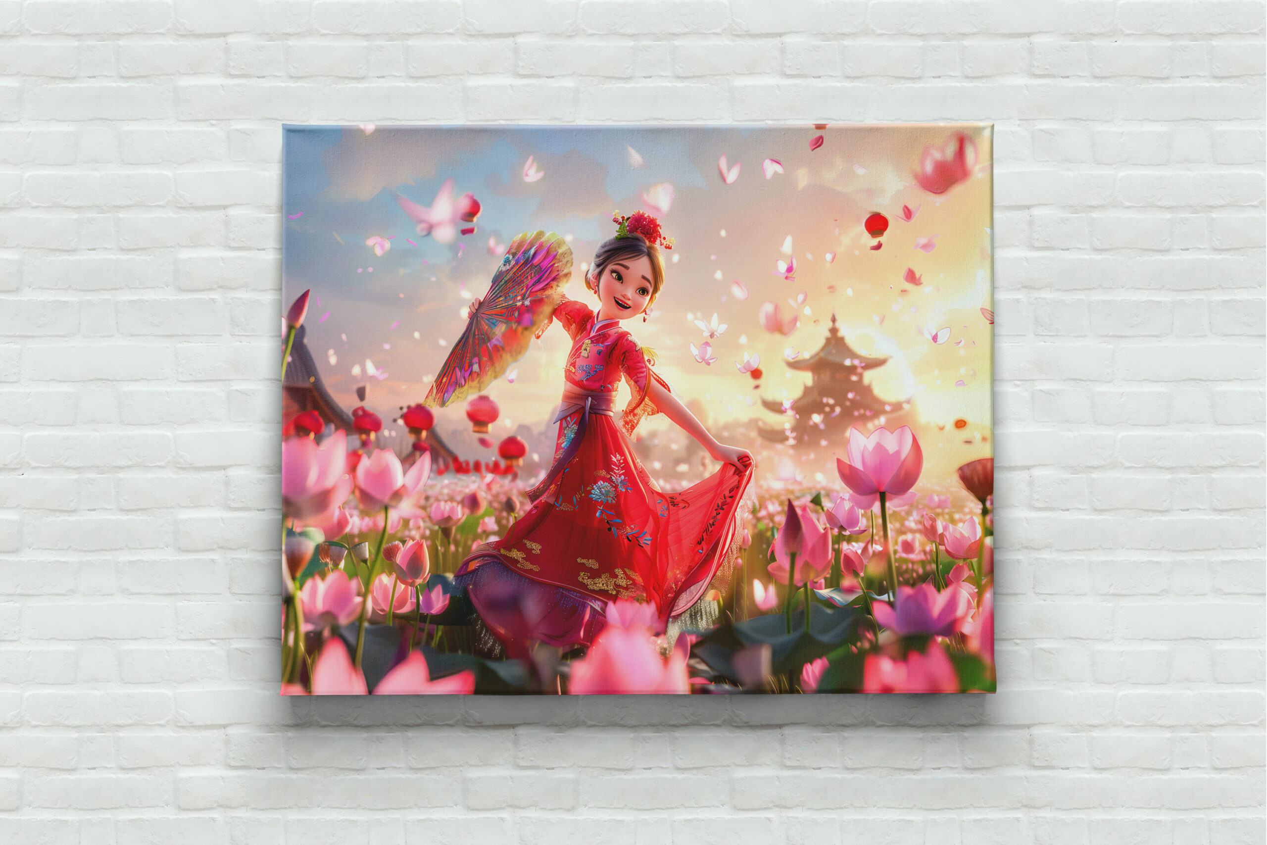 raxxa Canva: Comic Girl Aunt with Traditional Fan - Image 3