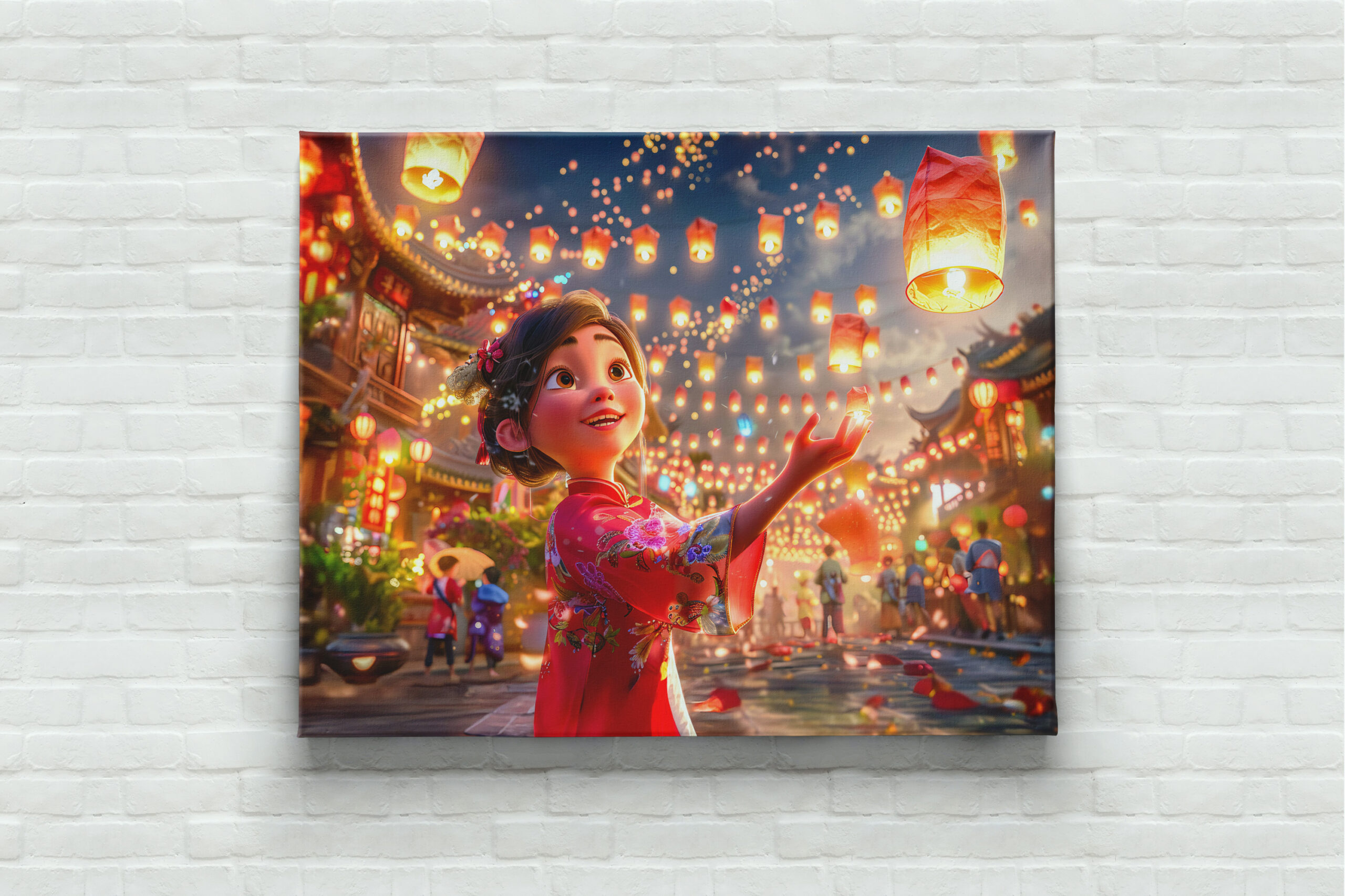 raxxa Canva: Comic Girl with Lanterns Celebrating Chinese New Year - immagine 3