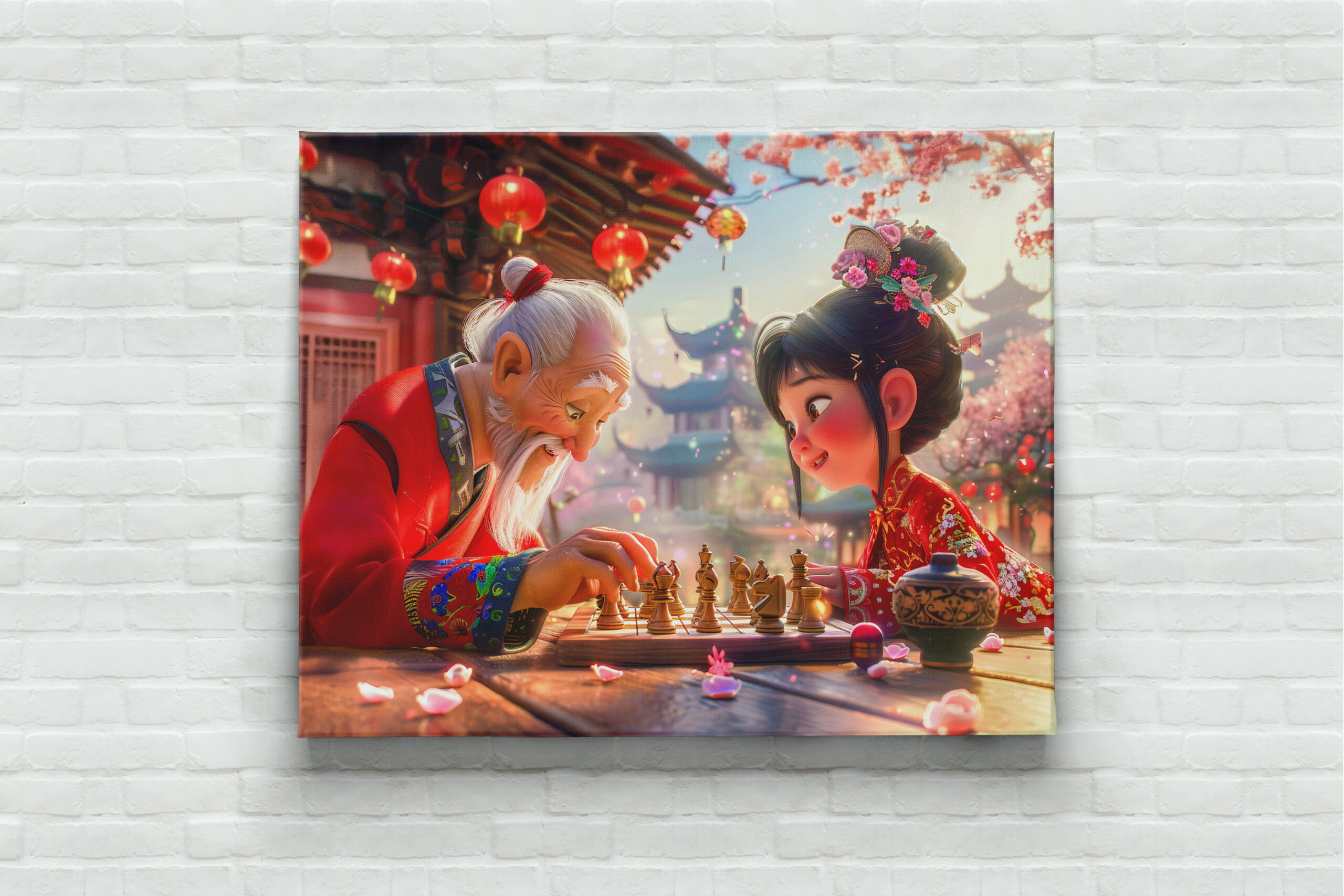 raxxa Canva: Girl and Grandpa Playing Modern Chess - Image 3
