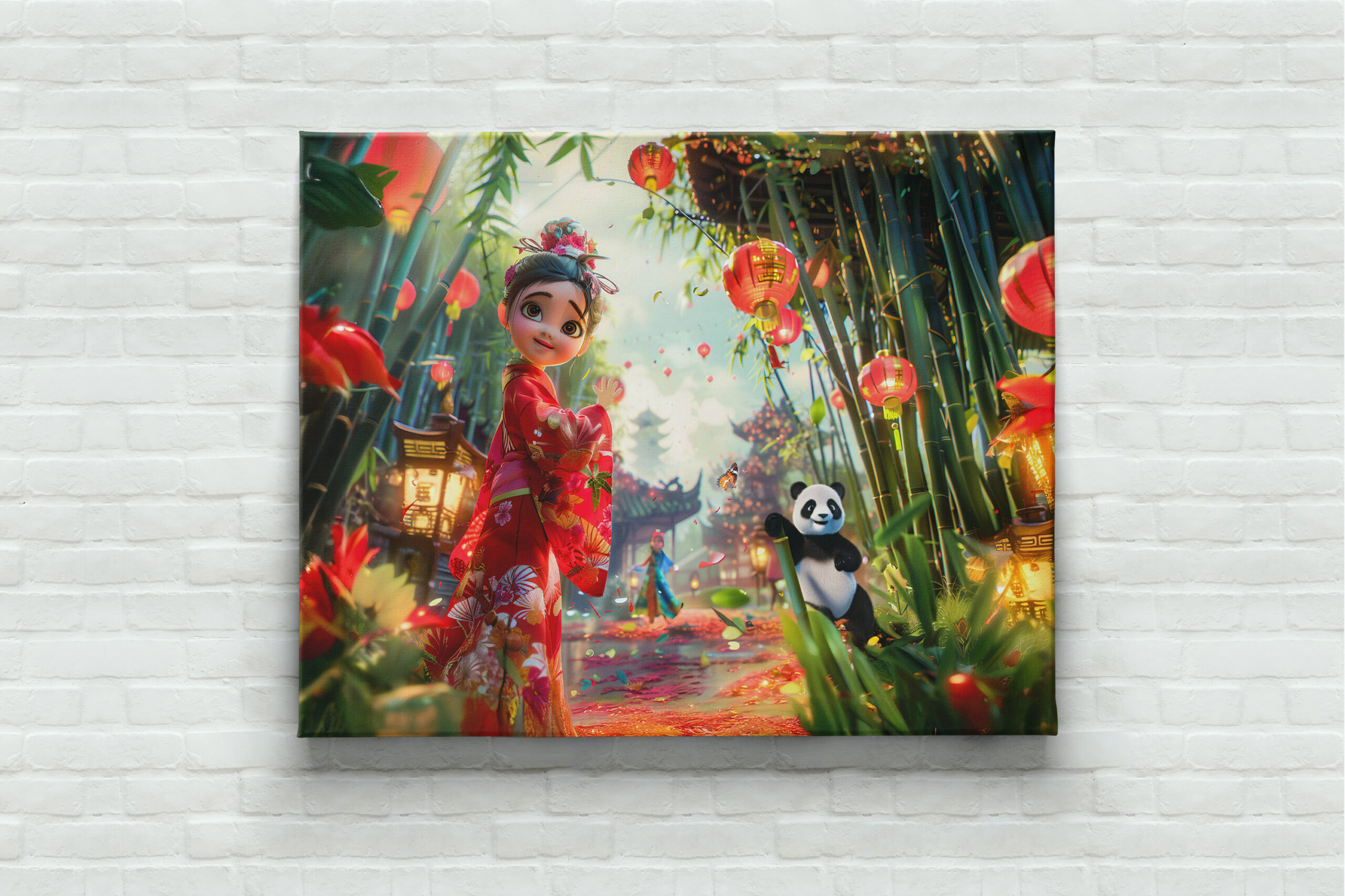 raxxa Canva: Comic Girl in Bamboo Forest with Panda - immagine 3