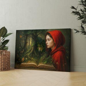 raxxa Canva: Red Riding Hood meets wolf in forest
