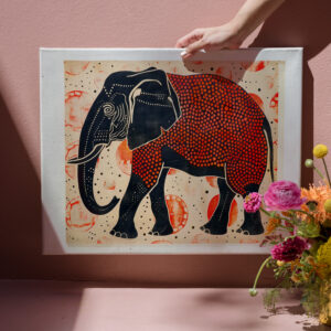 raxxa Canva: Dual-Tone Elephant on Cream Background