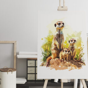 raxxa Canva: Meerkat Family on the Lookout