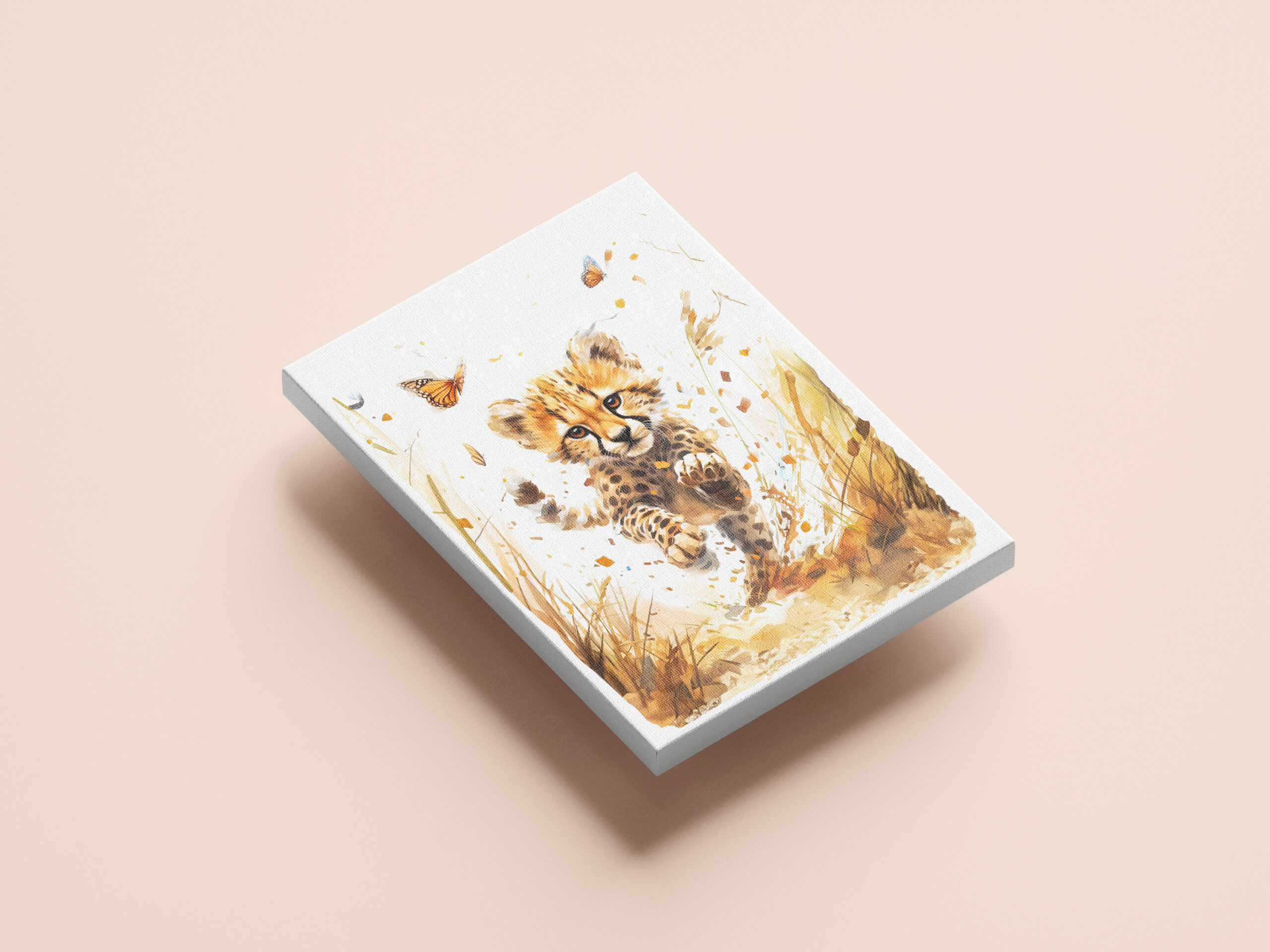 raxxa Canva: Playful Cheetah Cub and Butterflies – Bild 3