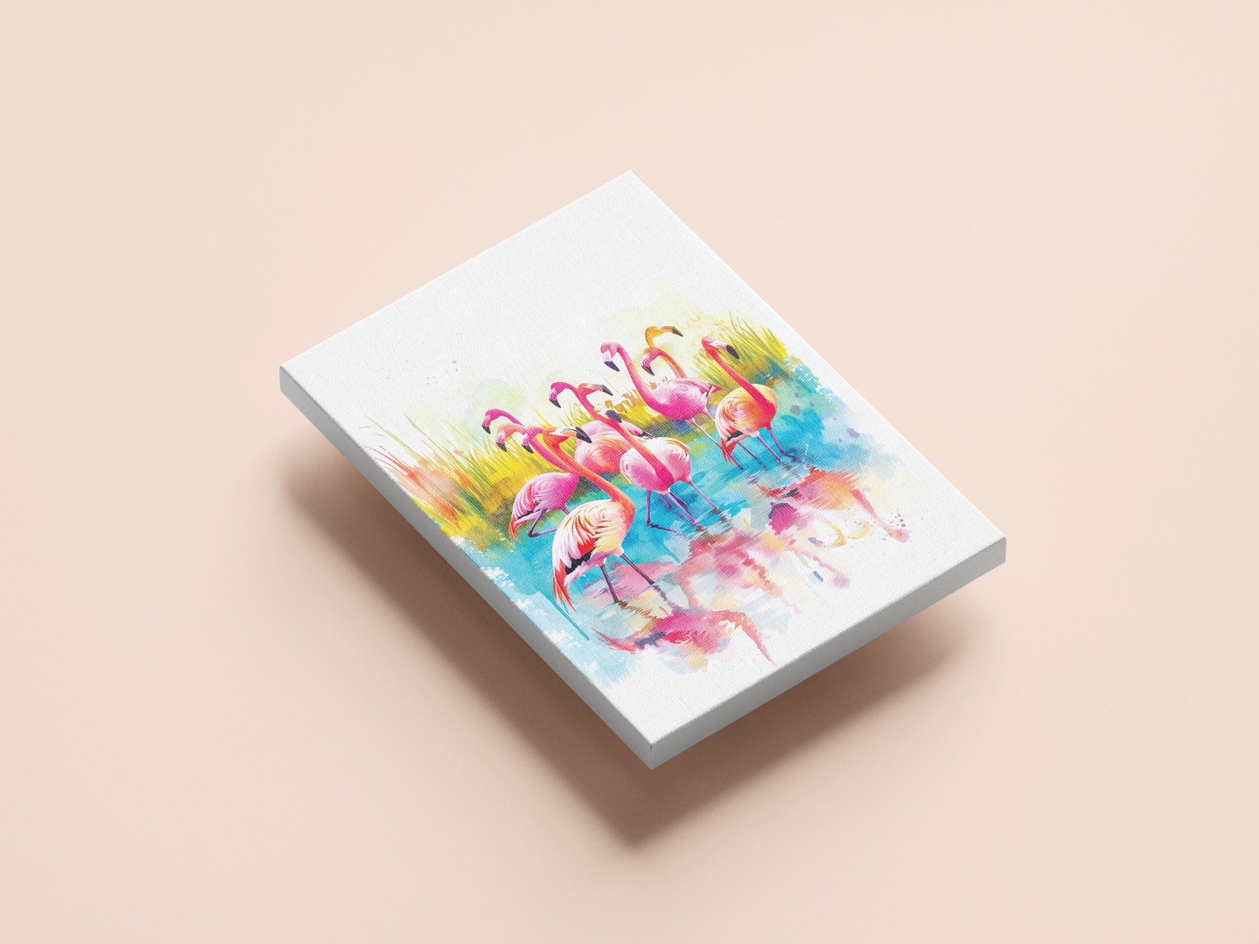 raxxa Canva: Watercolor painting of flamingos in a pond - Image 2