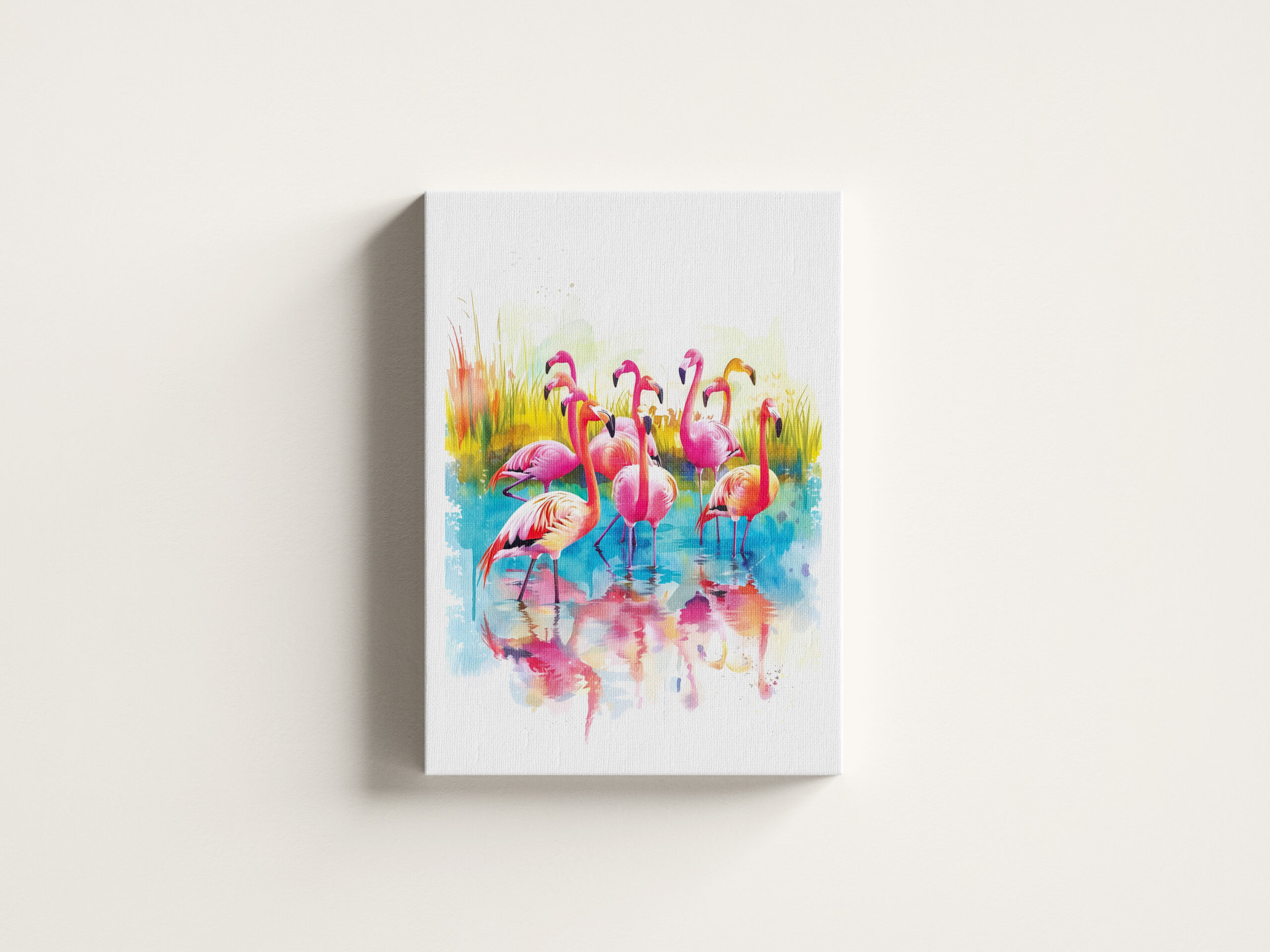 raxxa Canva: Watercolor painting of flamingos in a pond - Image 3