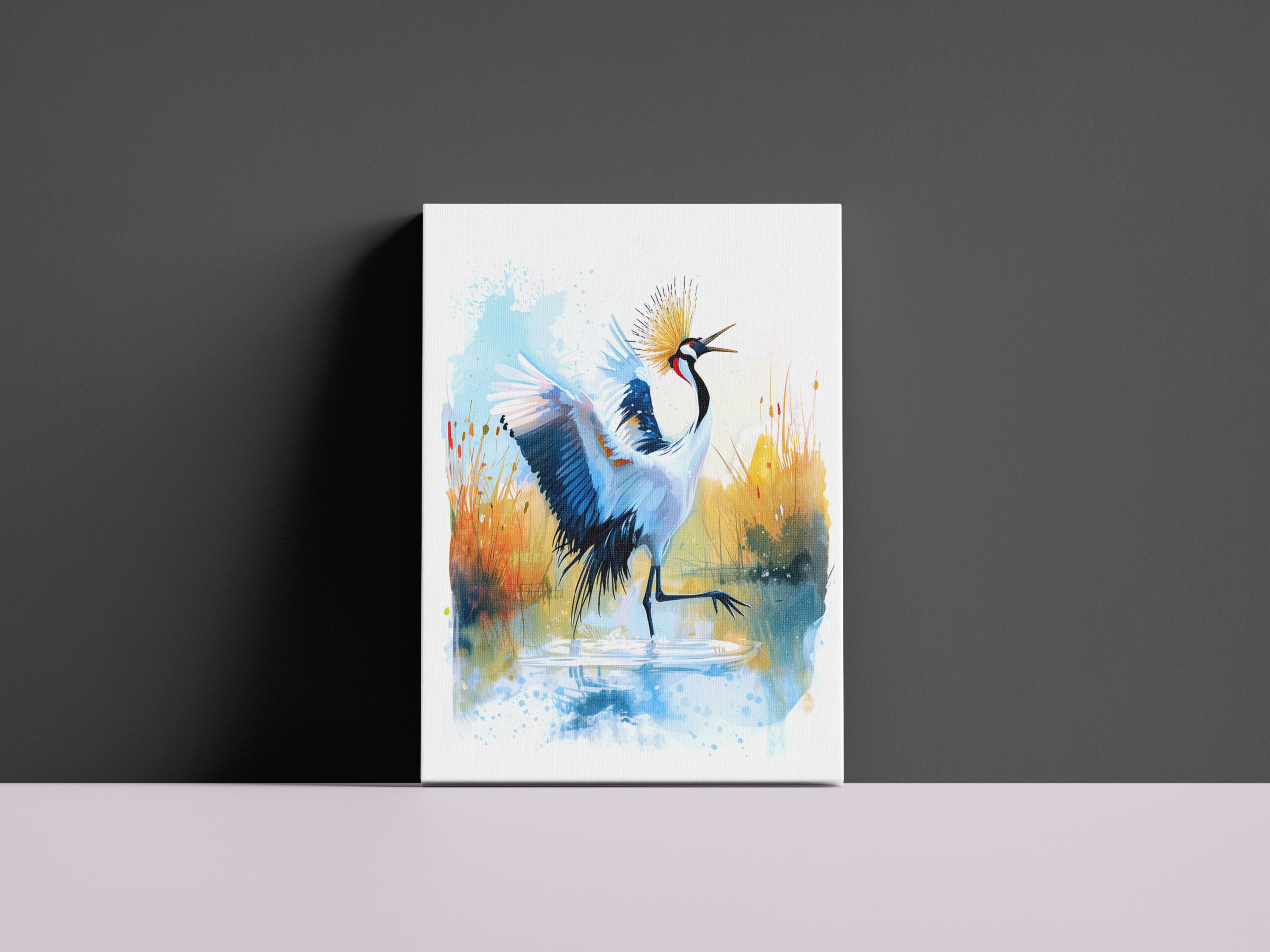 raxxa Canva: Crowned Crane Dancing in Water – Bild 3
