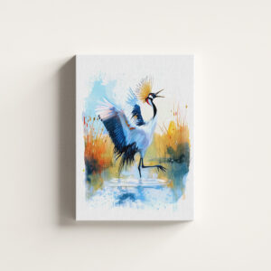 raxxa Canva: Crowned Crane Dancing in Water