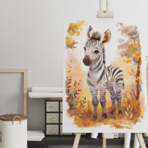 raxxa Canva: Zebra Foal in Autumn Grassland