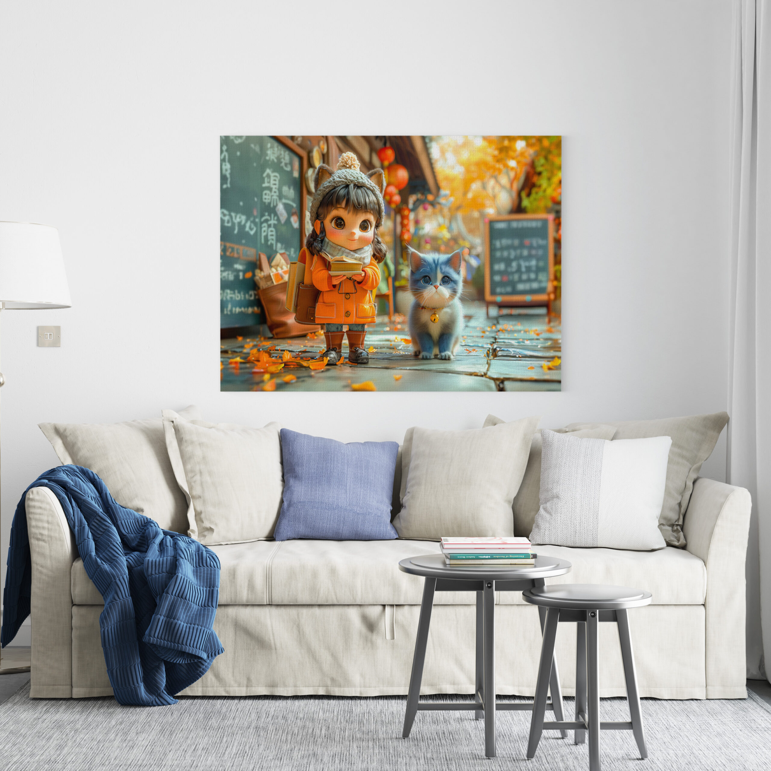 raxxa Canva: Fantasy Girl and Cat Go to School – Image 3