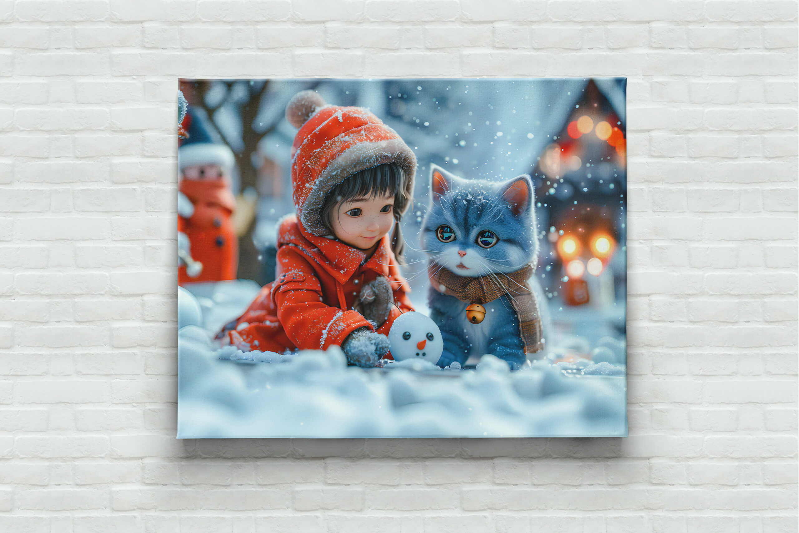 raxxa Canva: Magical Winter Day with Girl and Cat – Bild 3