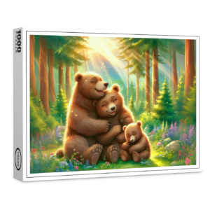 raxxa Premium-Puzzle: Glückliche Bärenfamilie im Sonnenlicht