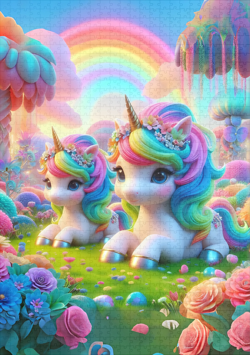 raxxa Premium-Puzzle: Einhörner im Regenbogenparadies – Bild 2