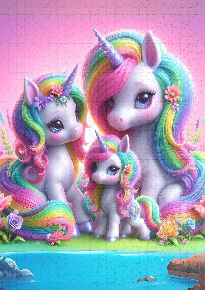 raxxa Premium-Puzzle: Magische Einhornfamilie – Image 2