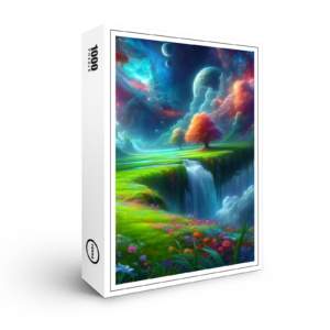 raxxa Premium-Puzzle: Galaktischer Wasserfall auf der flachen Erde