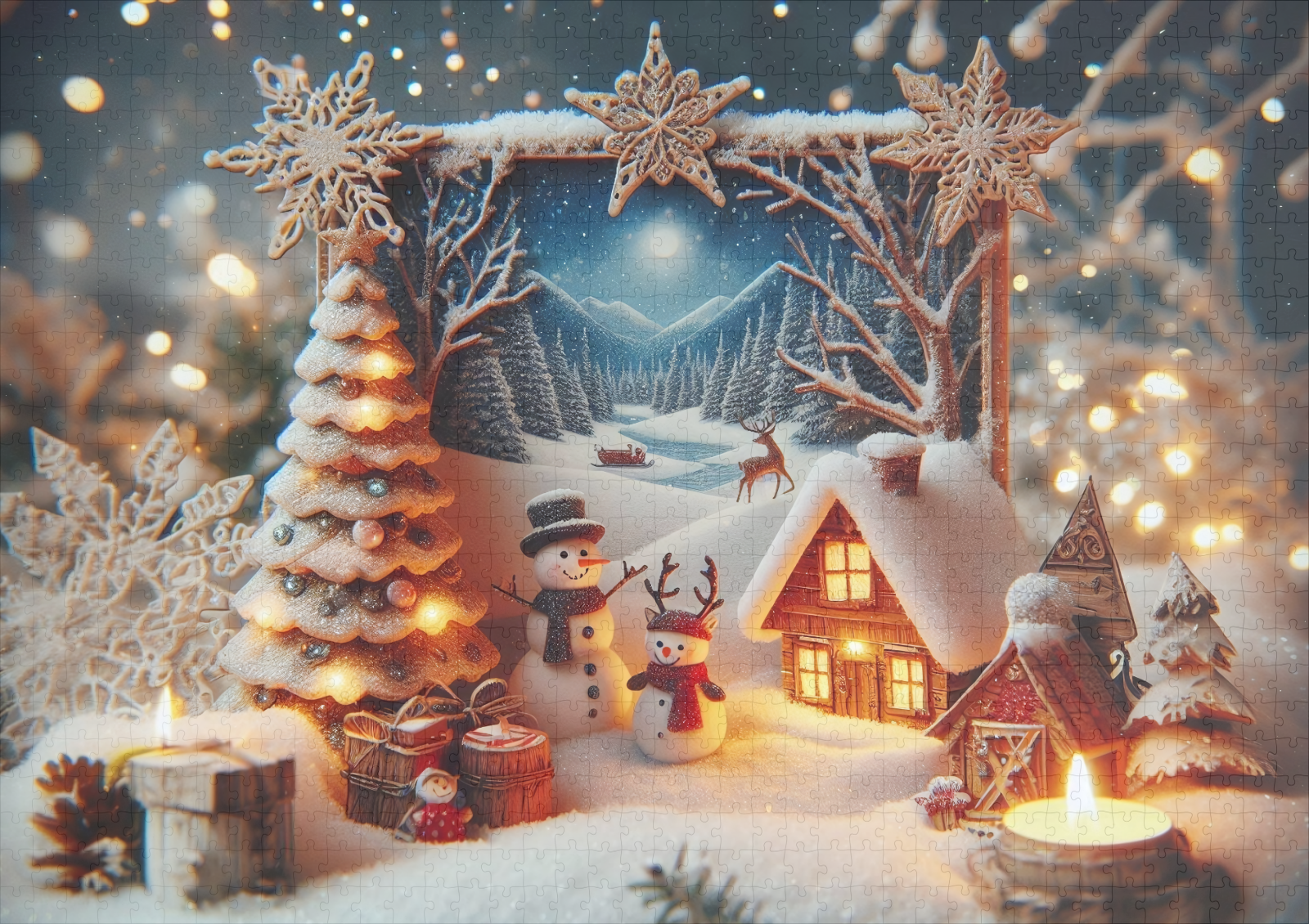 raxxa Premium-Puzzle: Zauberhafte Winterminiatur - immagine 2