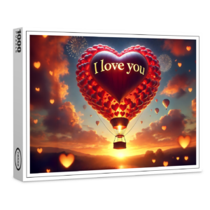 raxxa Premium-Puzzle: Herz-Heißluftballon - Liebe in der Luft