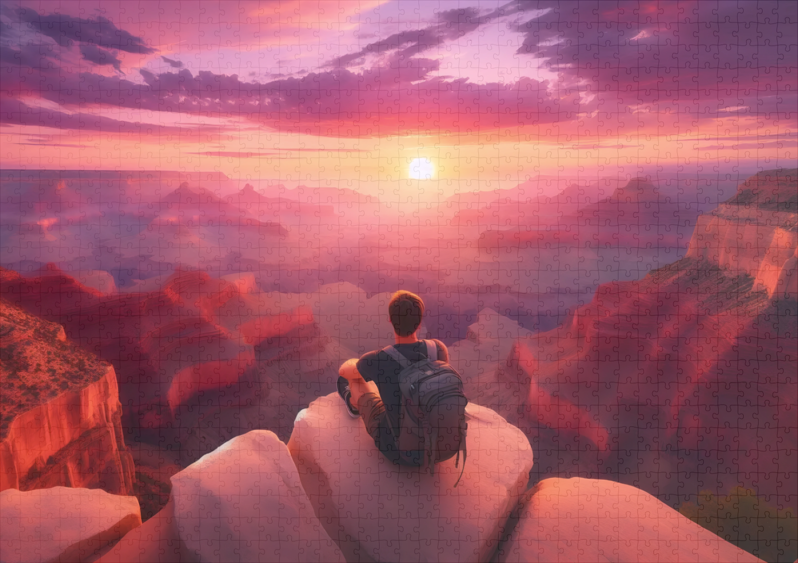 raxxa Premium-Puzzle: Magischer Sonnenuntergang über der Schlucht - Image 2