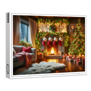 raxxa Premium-Puzzle: Gemütliches Weihnachtszimmer mit festlicher Dekoration