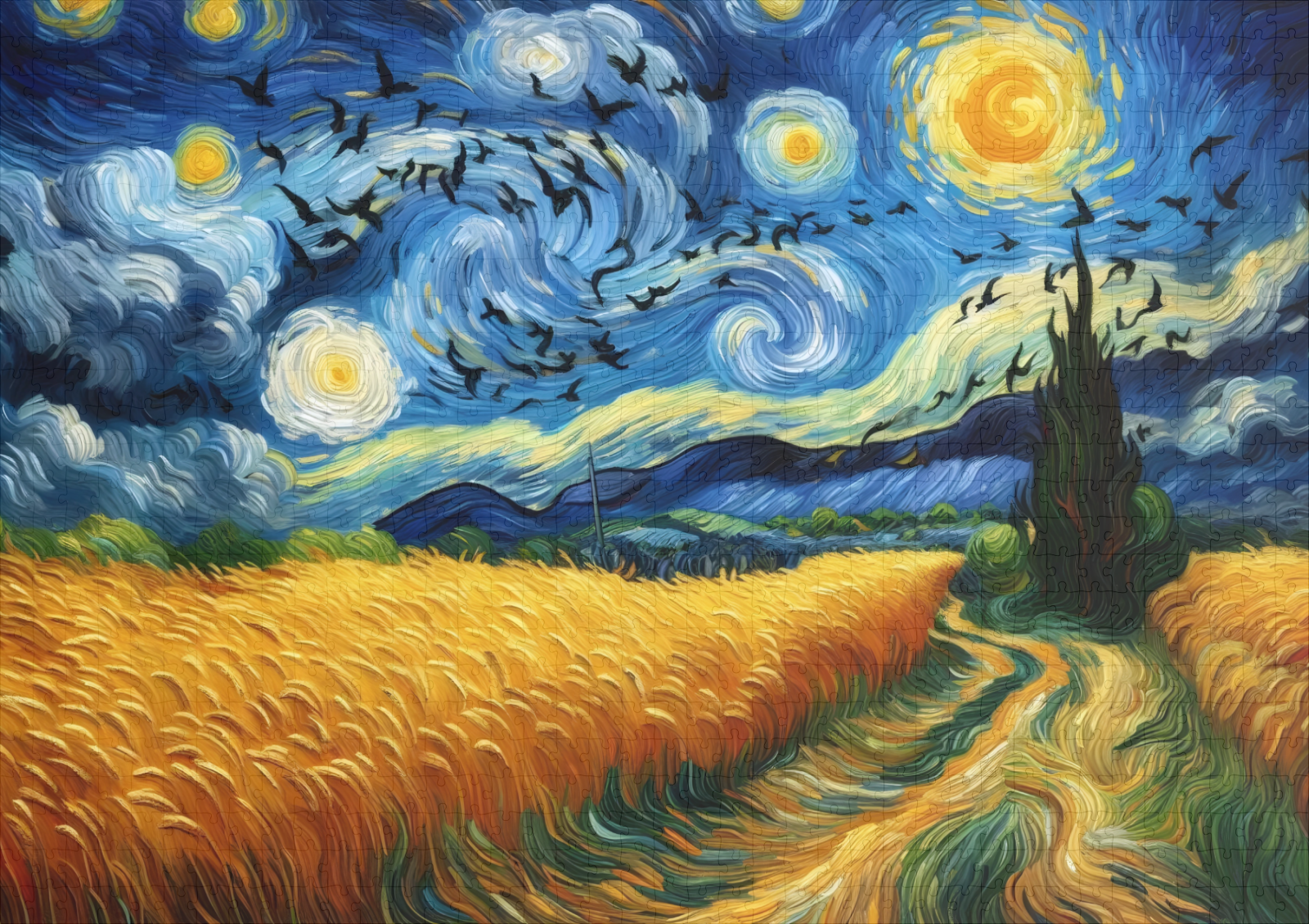 raxxa Premium-Puzzle: terne über dem Kornfeld – Bild 2