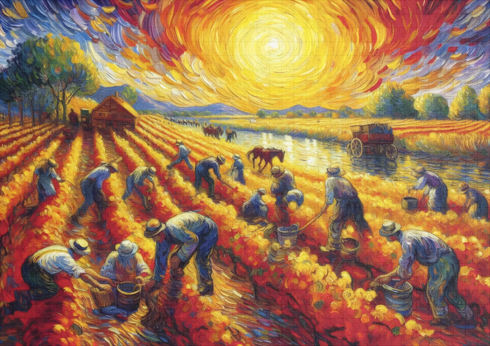 raxxa Premium-Puzzle: Ernte im Feuerhimmel – Image 2