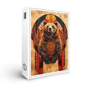 raxxa Premium-Puzzle: Bear Totem – Strength in Deco Style