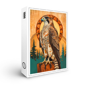 raxxa Premium-Puzzle: Falcon Totem – Visionary Art Deco Spirit