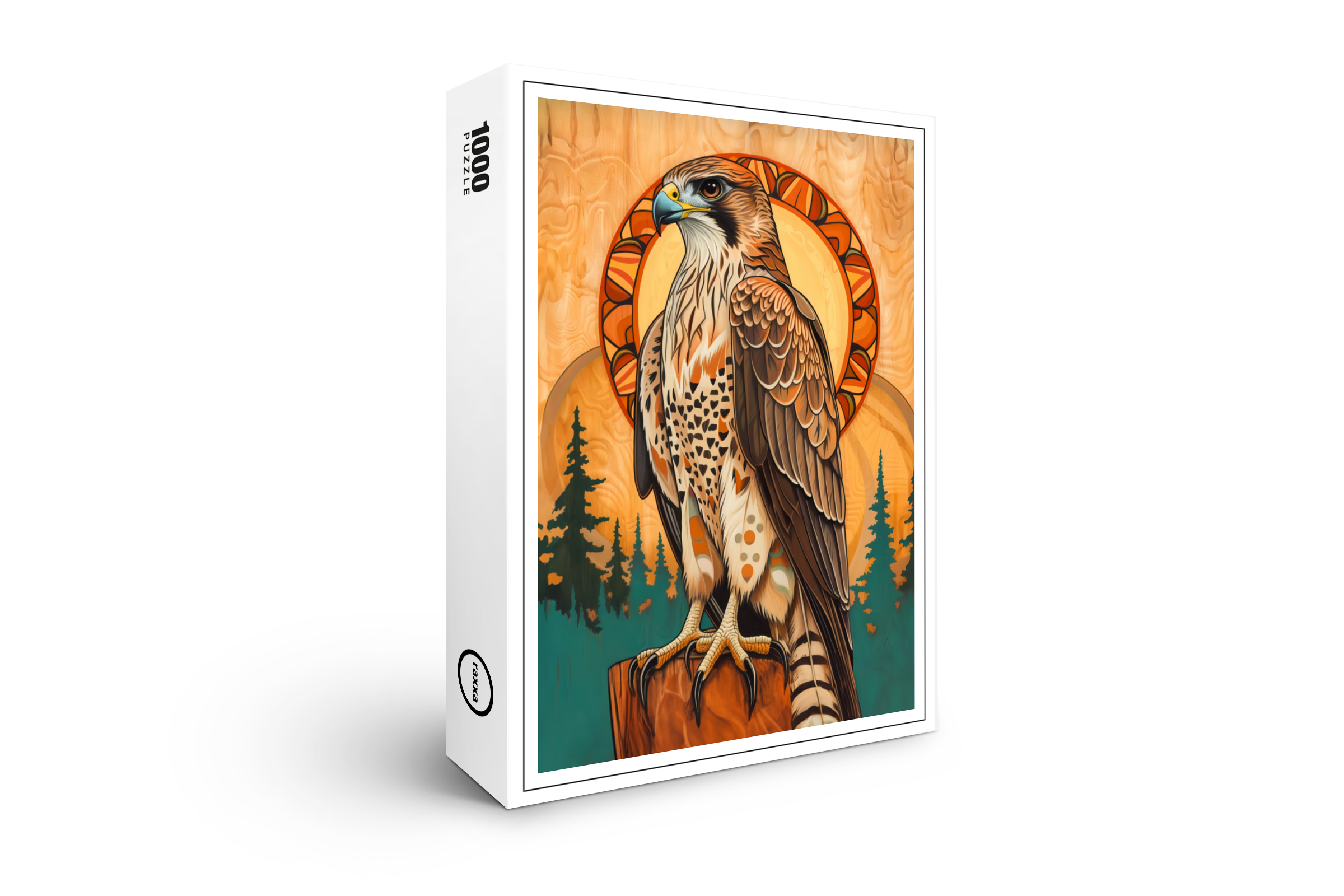 raxxa Premium-Puzzle: Falcon Totem – Visionary Art Deco Spirit