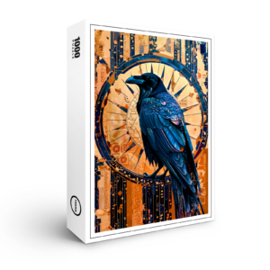 raxxa Premium-Puzzle: Raven Totem – Mystic Art Deco Symbol