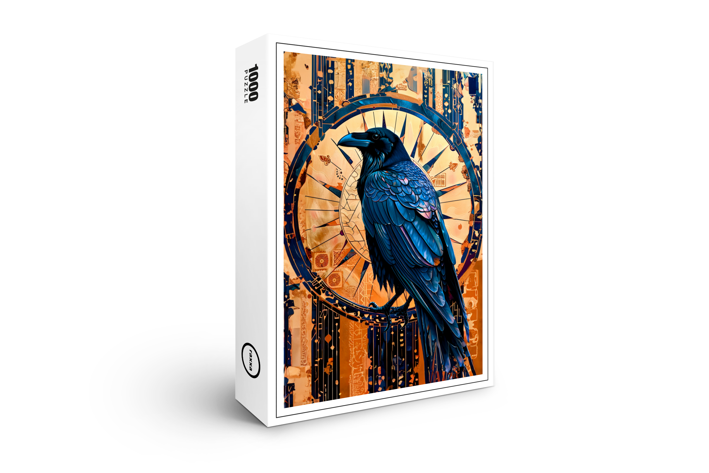 raxxa Premium-Puzzle: Raven Totem – Mystic Art Deco Symbol