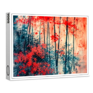 raxxa Premium-Puzzle: Chinese Watercolor Tranquil Bamboo Forest