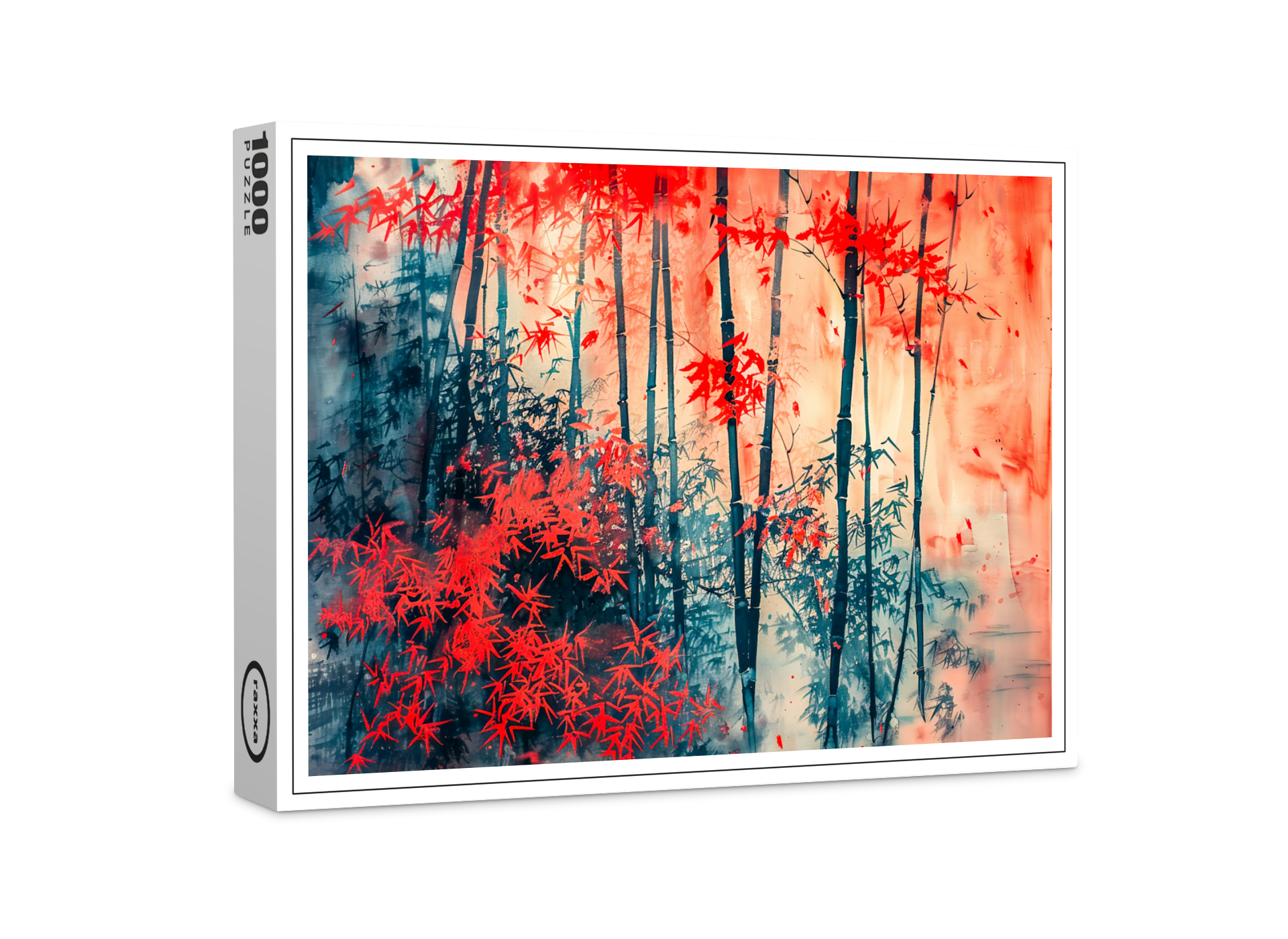 raxxa Premium-Puzzle: Chinese Watercolor Tranquil Bamboo Forest