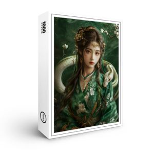 raxxa Premium-Puzzle: Girl with Snake Chinese Zodiac Art
