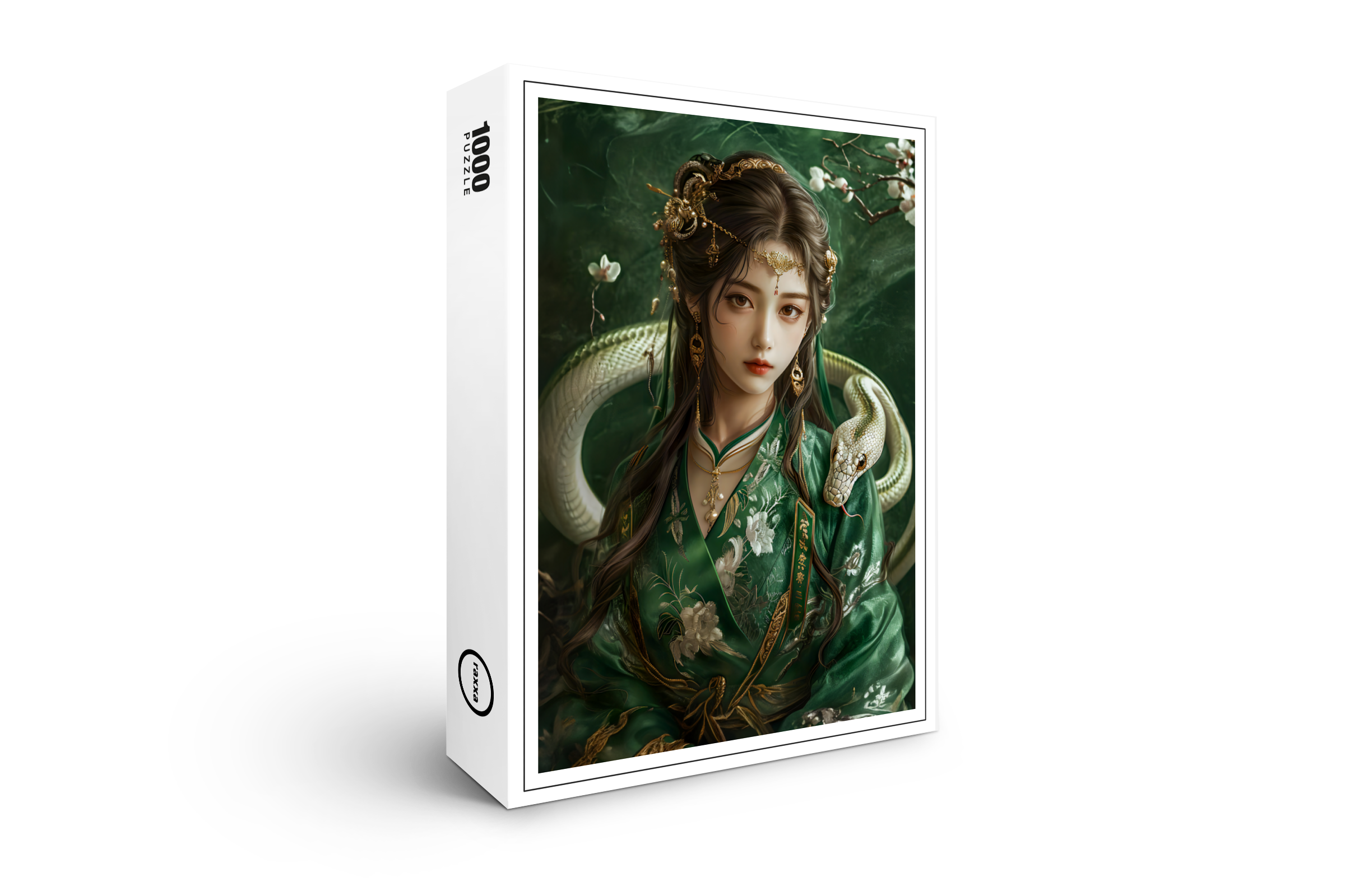 raxxa Premium-Puzzle: Girl with Snake Chinese Zodiac Art