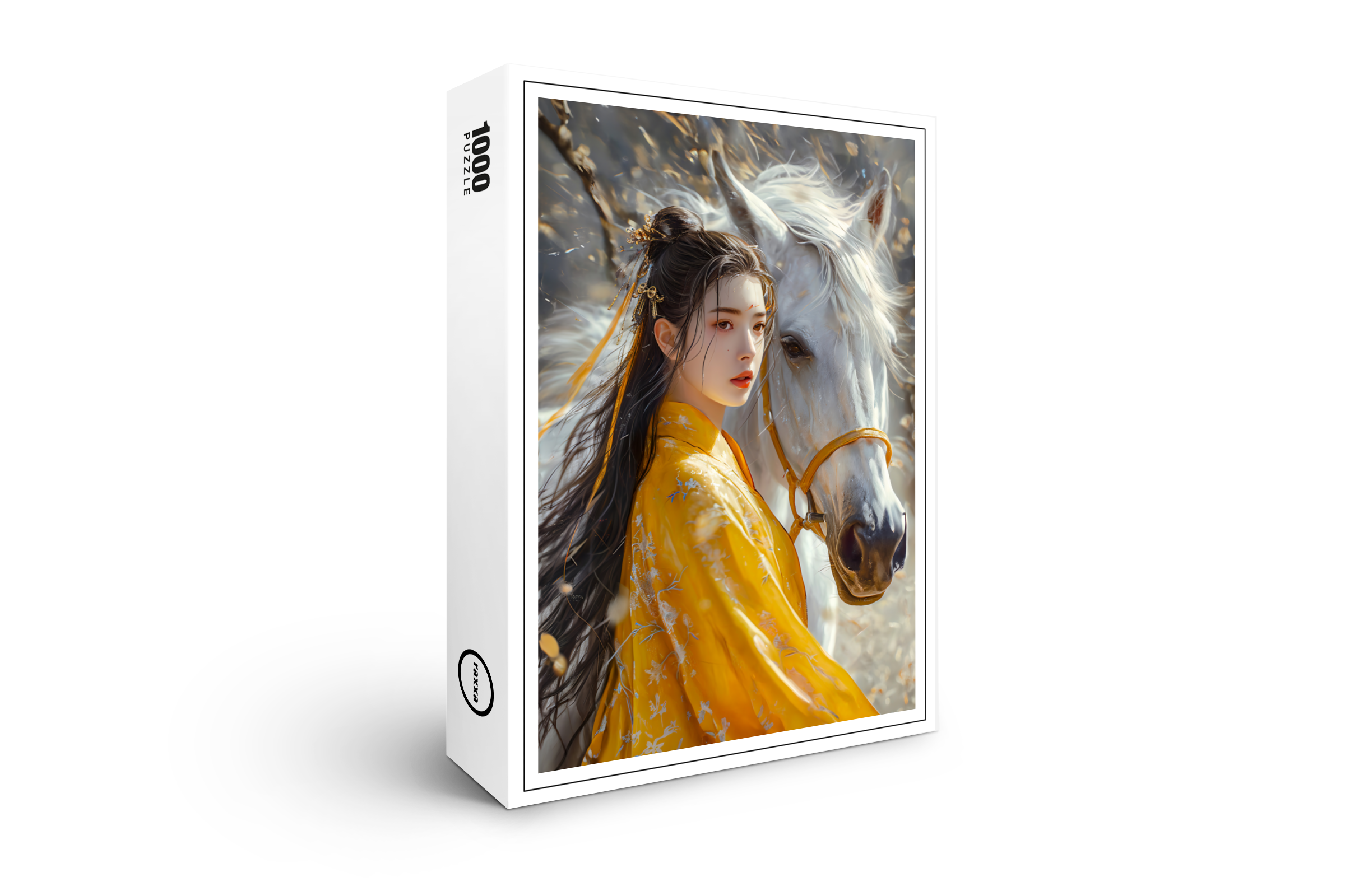 raxxa Premium-Puzzle: Girl with Horse Chinese Zodiac Art