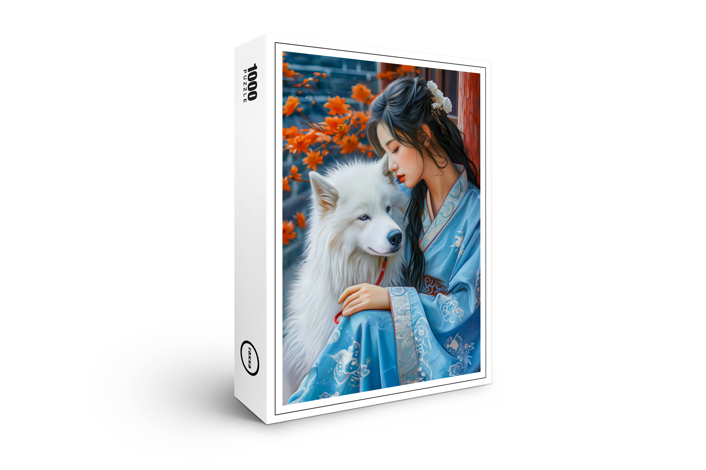 raxxa Premium-Puzzle: Girl with Dog Chinese Zodiac Art