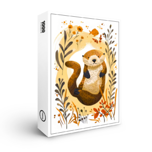 raxxa Premium-Puzzle: Cartoon of Sea Otter Floating in Ocean