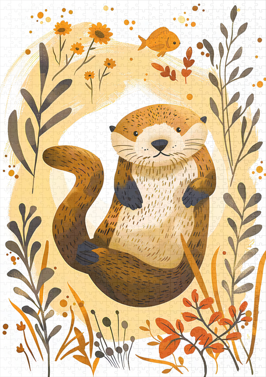 raxxa Premium-Puzzle: Cartoon of Sea Otter Floating in Ocean – Image 2