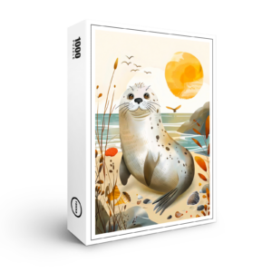 raxxa Premium-Puzzle: Cartoon of Friendly Sea Lion on the beach