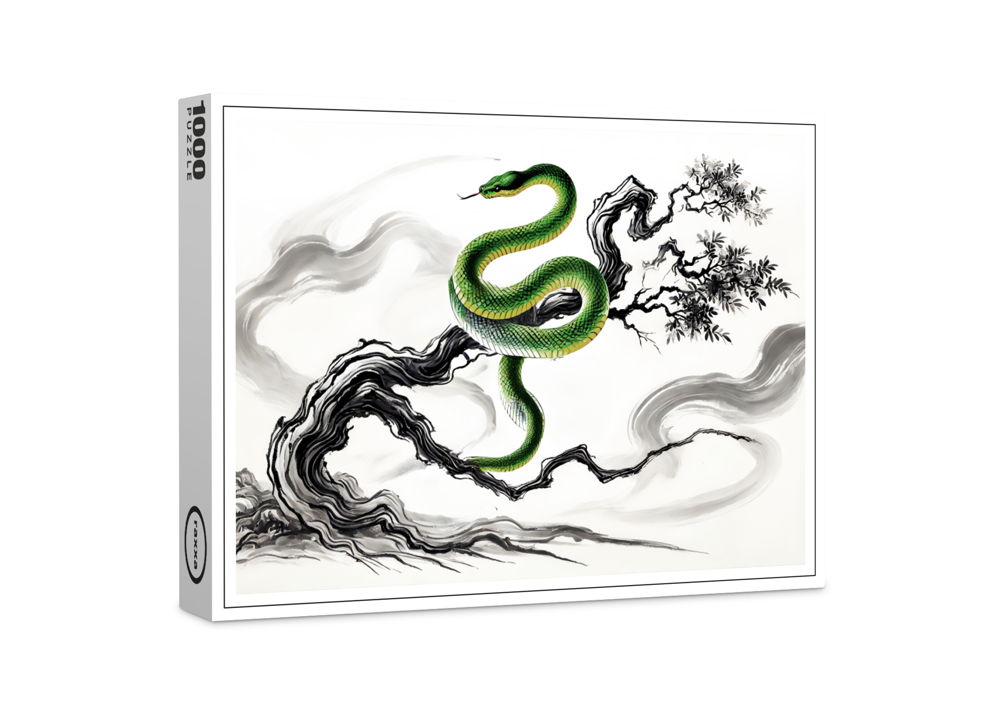 raxxa Premium-Puzzle: Ink painting Sinuous Snake Coiled on Tree