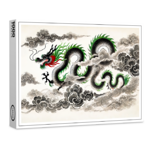 raxxa Premium-Puzzle: China ink of Majestic Dragon Soaring in Clouds